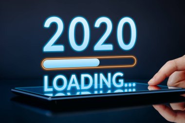 2020 yılbaşı konsepti. Modern teknoloji