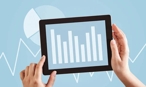 Concepto de gráfico de gráfico de análisis, gráficos azules y gráficos — Foto de Stock