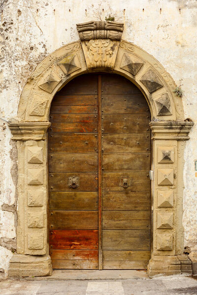 ancient door in the village of positano