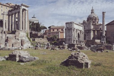 Palatine kalıntıları Roma kenti görünümünde