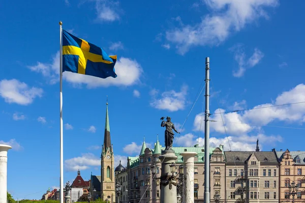 Fahnenblick in der Stadt Stockholm — Stockfoto