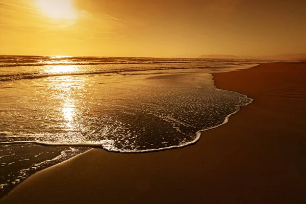 Wunderschöner Sonnenuntergang Strand Von Forte Dei Marmi Stockbild