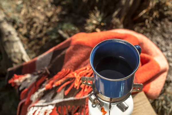 Travel rest concept with coffee break — Stockfoto