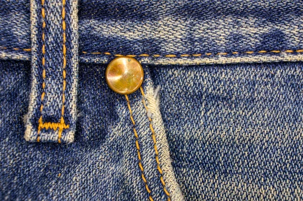 Jeans detail, blue old jeans, denim — Stock Photo, Image