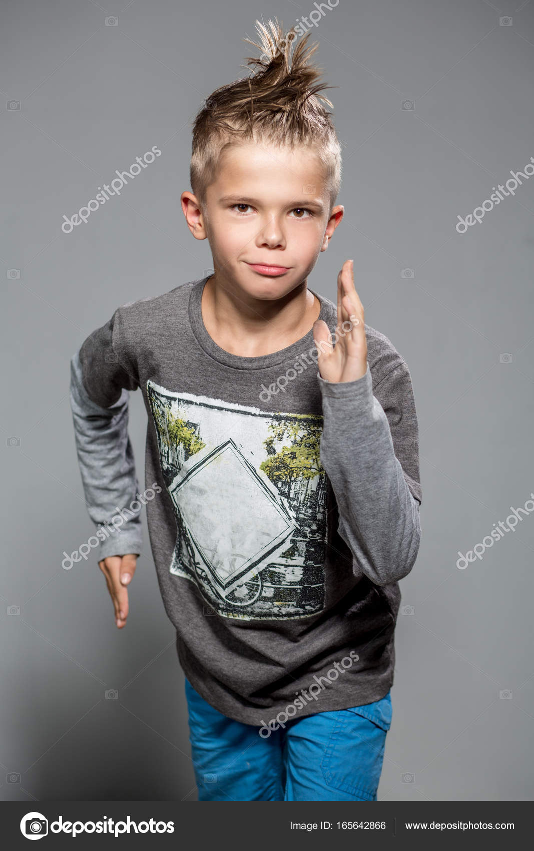 Stylish 10 Year Old European Boy Stock Photo C Peppersmint