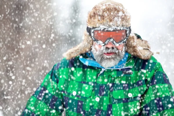 Man Wandelen Door Berg Sneeuw Colorado — Stockfoto