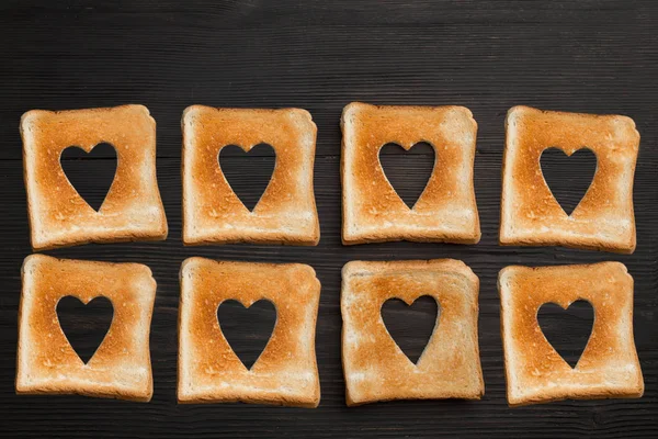 Toast Witn Coração Dentro Seja Meu Conceito Dia Dos Namorados — Fotografia de Stock