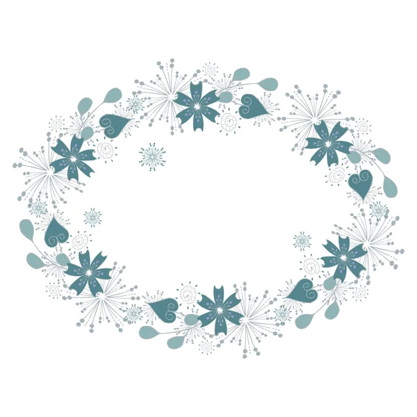 Frame Flowers Winter Floral Element Your Desing — Stock Vector