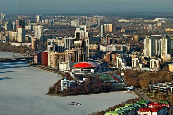 Panorama Cidade Com Vista Para Lagoa Administrativa Residencial Pública Religiosa — Fotografia de Stock