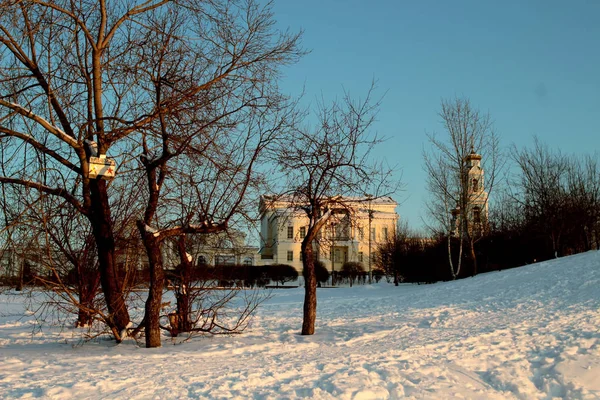 Zima Urbanistickém Rozvoji Administrativních Obytných Náboženských Budov Altánky Skluzavkami Lucernami — Stock fotografie