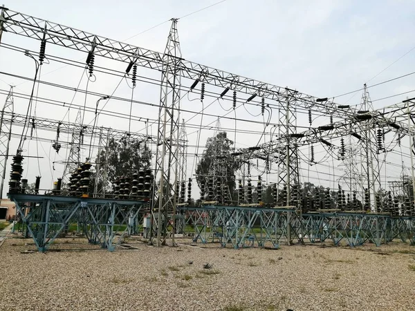 Punjab India 2020 Hoogspanningswisselaar Elektrische Substation — Stockfoto