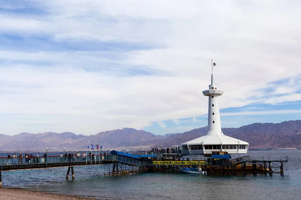 Eilat Israel January 2017 Eilat Famous Underwater Reef Observatory Tower — Stockfoto