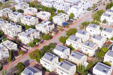 Aerial view of Middle class Suburban neighbourhood houses. 