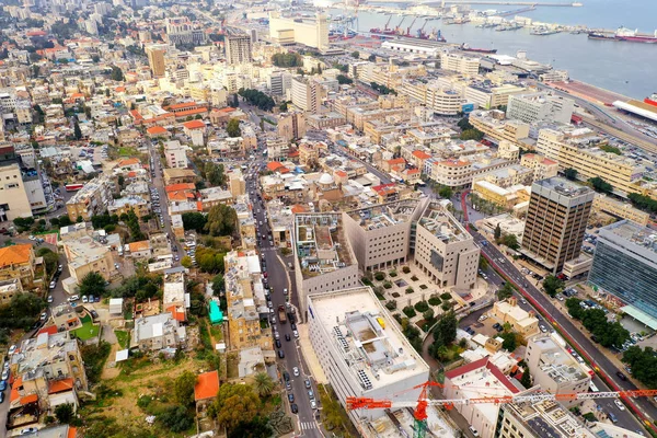 Aerial View Downtown Haifa Israel Showing City Skyline Business District — Foto de Stock