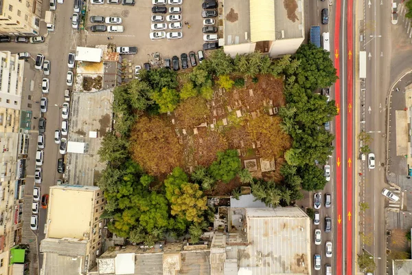 Vista Aérea Del Parque Distrito Ciudad — Foto de Stock