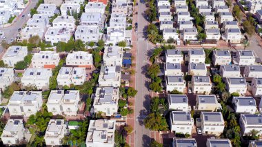 Aerial view of Middle class Suburban neighbourhood houses. 
