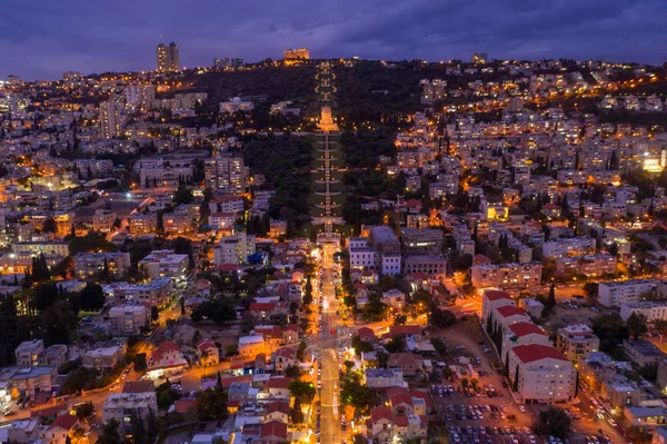 Vue Aérienne Ville Moderne Nuit — Photo