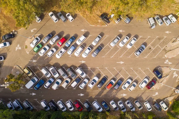 Public Parking Lot Empty Spaces Aerial View — Stock Photo, Image