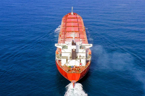 Large Bulk Carrier Ship Sea Aerial Image — 스톡 사진