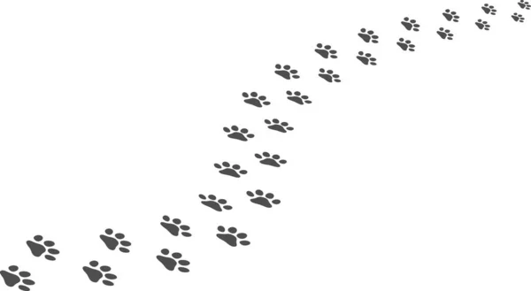 Köpek pençesi izleri. Işık arkaplanındaki vektör illüstrasyonu.