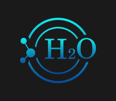 Koyu arkaplanda su logosunun vektör çizimi.