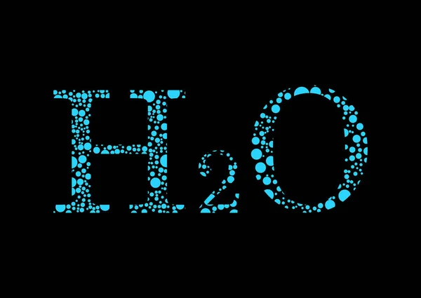 Koyu arkaplanda kabarcıklar olan H2O su yazıtlarının vektör illüstrasyonu.