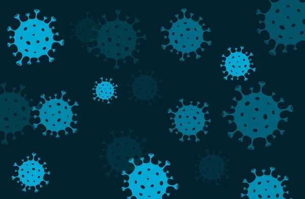 Koyu arkaplanda bakteri koronavirüsü olan arka planın vektör çizimi.