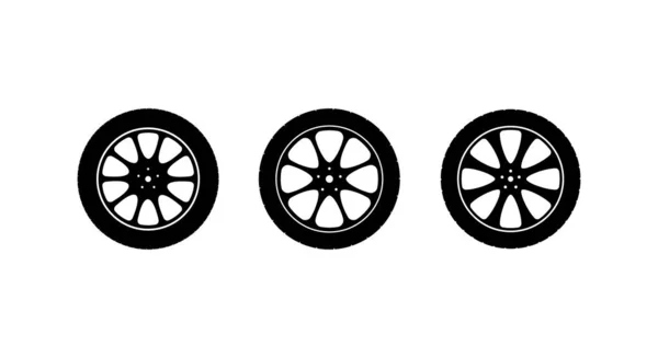 Işık arkaplan üzerinde vektör simgeleri araç tekerlekleri kümesi.