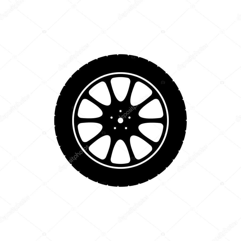 Vector icon car wheels on a light background.