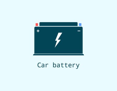 Hafif arkaplanda vektör simgesi araba aküsü.