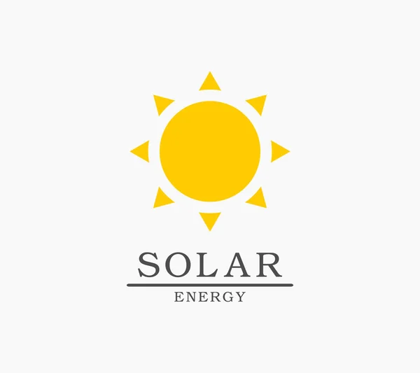 Ilustración Vectorial Del Logotipo Energía Solar Sobre Fondo Claro — Vector de stock