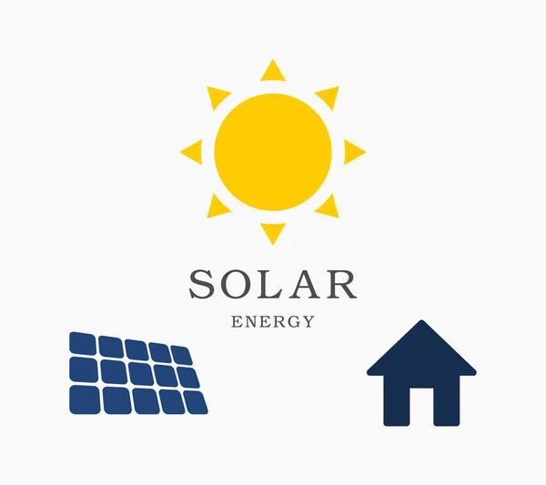 Ilustración Vectorial Del Sistema Electrificación Casa Solar Sobre Fondo Claro — Vector de stock