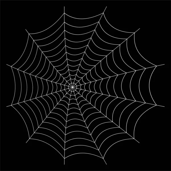 Vektorillustration Des Spinnennetzes Auf Schwarzem Hintergrund — Stockvektor