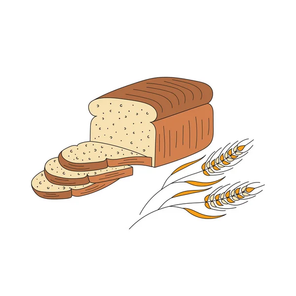 Gesneden brood vectorillustratie. — Stockvector