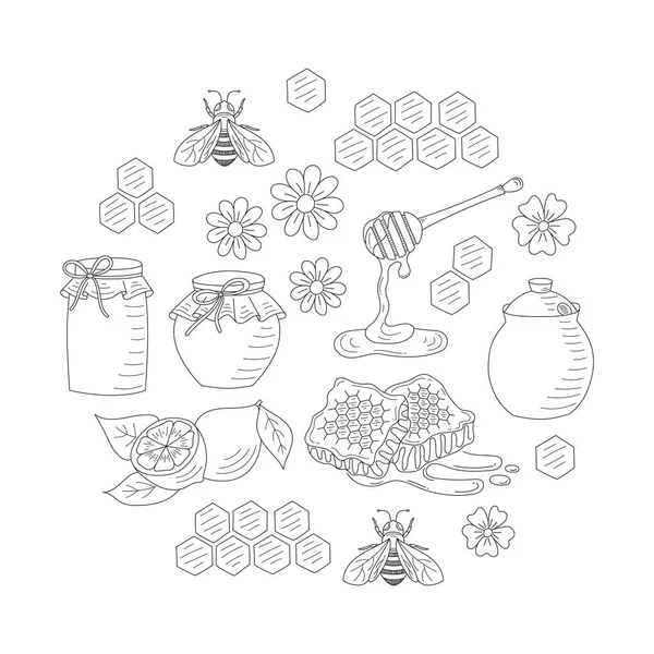 Ensemble de miel vectoriel — Image vectorielle