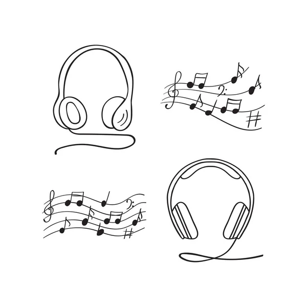 Auriculares Vector Ilustración — Vector de stock