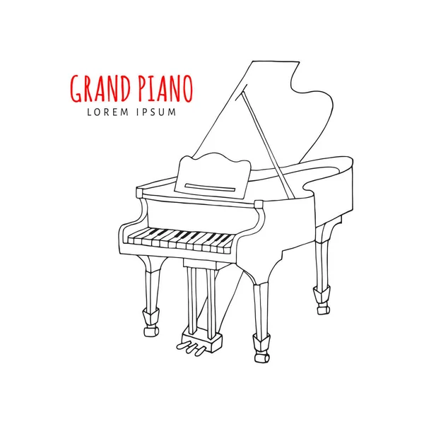 Grand piano vector ilustración — Vector de stock