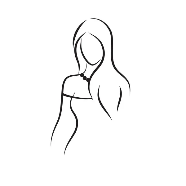 Belle femme modèle de logo vectoriel — Image vectorielle