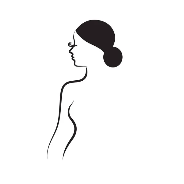 Modelo de logotipo vetor mulher bonita — Vetor de Stock