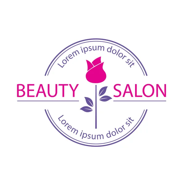 Vektor-Logo-Vorlage, Etikett oder Abzeichen für Schönheitssalon, Kosmetikzentrum. — Stockvektor