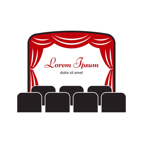 Logotipo, rótulo ou emblema do teatro ou do cinema . —  Vetores de Stock