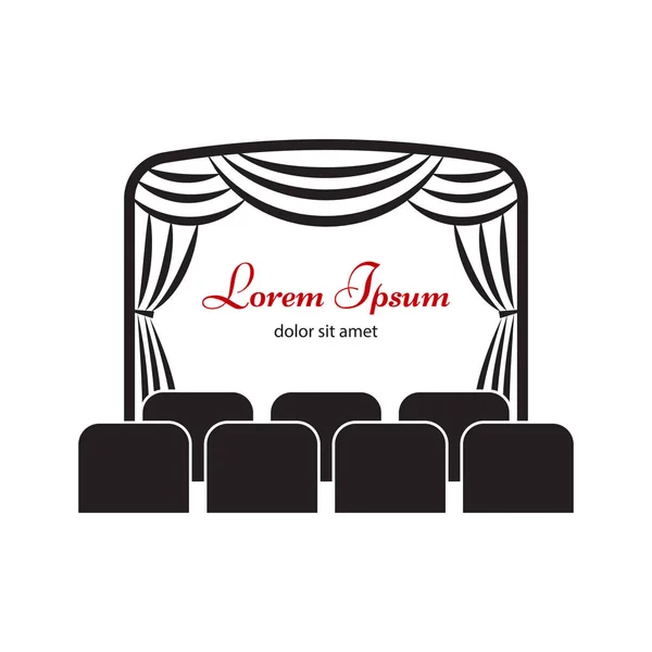 Logotipo, rótulo ou emblema do teatro ou do cinema . —  Vetores de Stock