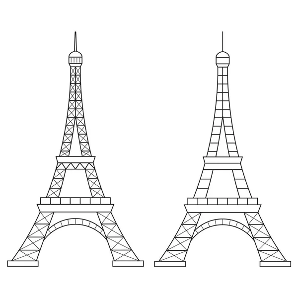 Eiffel Tower Vector Line Icon. — Stock Vector