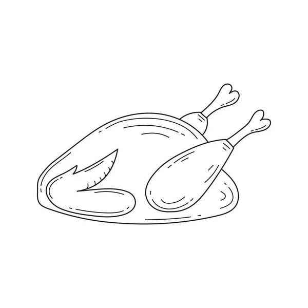 Illustration vectorielle du poulet entier rôti — Image vectorielle