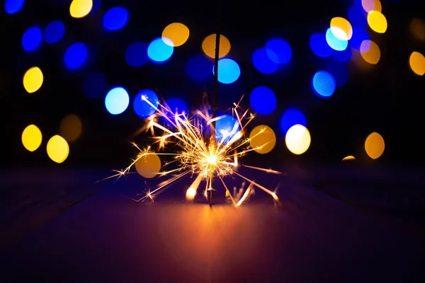 Festive Christmas Background Burning Sparkler — ストック写真