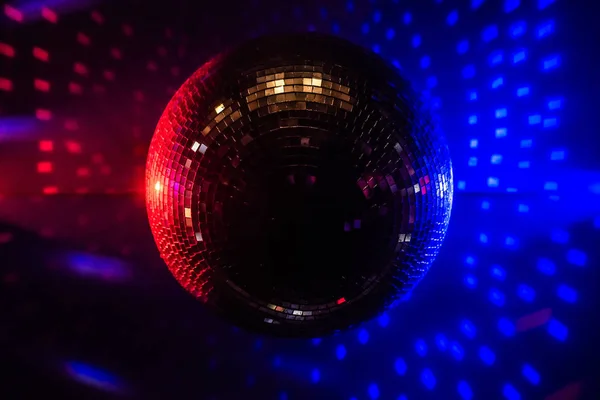 Disco Bal Met Heldere Stralen Nacht Partij Achtergrond — Stockfoto