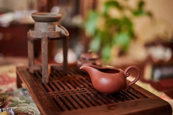 Чайна Церемонія Китайська Порцеляна Частина Китайської Культури — стокове фото