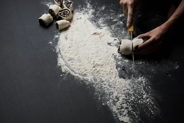 Cropped Shot Person Cooking Sweet Poppy Seed Buns — ストック写真