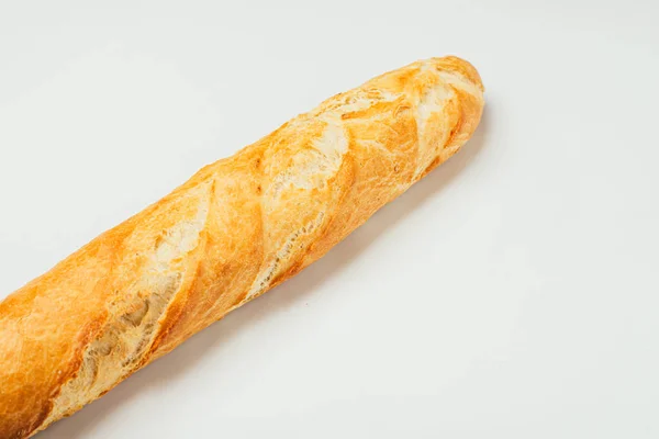 Close View Delicious Fresh Homemade Baguette White Background — Stock Photo, Image