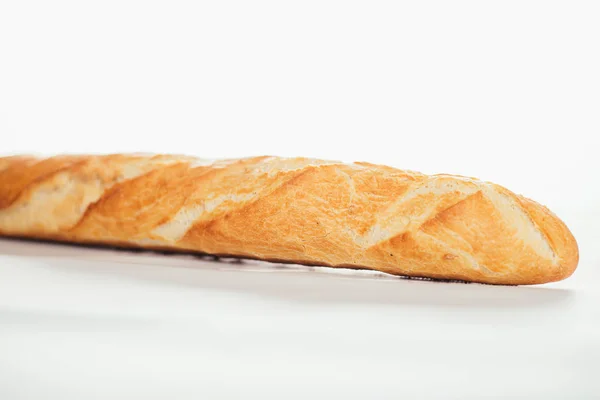 Close View Delicious Fresh Homemade Baguette White Background — Stock Photo, Image